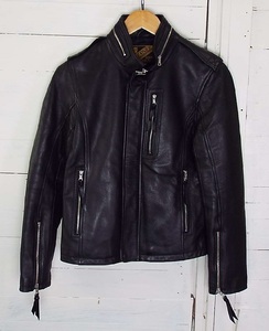 A1349〇Y'2 LEATHER(ワイツーレザー)シングルライダース ジャケット スタンド襟 ソフト スリムタイプ 牛革 サイズ36(S)