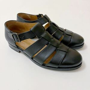 F.LLI.GIACOMETTIf Latte  Rige .kometig LUKA sandals FG166 40 black . leather maru mola-da