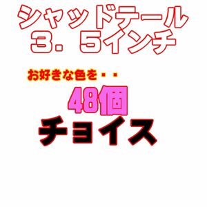 シャッドテール　３.５インチ　お好きな色を48個　チョイス　#静ヘッド、VJ-22、VJ28などに