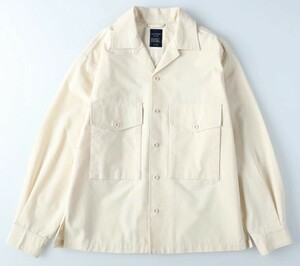 ◆新品◆ 定価4900円!! BACKNUMBER バックナンバー オープンカラー!! ミリタリーシャツ ワークシャツ 白 オフホワイト メンズ Mサイズ