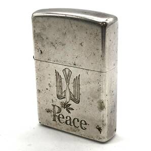 【動作未確認】ZIPPO ジッポ Peace ピース 煙草 シルバーカラー オイルライター #11(2011年製) 喫煙具 ライターの画像2