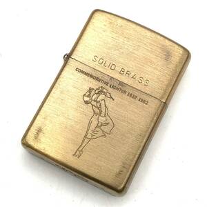 【火花のみ確認】ZIPPO ジッポ SOLID BRASS ウェンディ オイルライター ＃Ⅹ(1994年製) ゴールドカラー ソリッドブラス 喫煙具