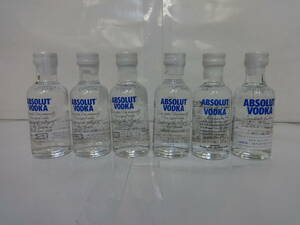 H106 未開栓 酒 ウォッカ アブソルート ABSOLUT VODKA 40％ 50ml ×6本 ミニボトル セット