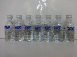 H107 未開栓 酒 ウォッカ アブソルート ABSOLUT VODKA 40％ 50ml ×7本 ミニボトル セット 蒸発による減量あり 訳あり