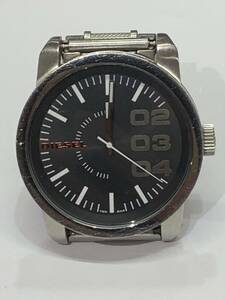 DIESEL diesel DZ-1370 wristwatch quartz black face flat battery men's wristwatch present condition goods 