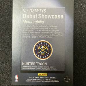 RC 2023-24 Panini Court Kings Hunter Tyson Patch Debut Showcase Denver NBA カードの画像2