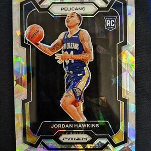 RC ルーキーカード 2023-24 Prizm Silver Cracked Ice Jordan Hawkins Rookie New Orleans Pelicans NBAカードの画像1