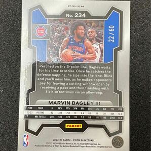 60枚限定 2023-24 Panini Prizm Orange Wave Marvin Bagley III NBAカードの画像2