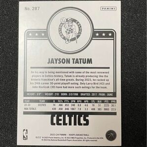 199枚限定2023-24 Panini NBA Hoops Jayson Tatum Boston Celtics NBA カードの画像2