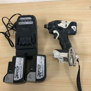  secondhand goods Hitachi Koki HITACHI cordless impact driver 14.4V WH14DSL2 battery 2 piece attaching charger impact driver * power tool 