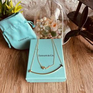 Tiffany ◇ Не улыбается большой кулон ожерелья AU750 YG