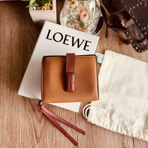 * Loewe * compact Zip бумажник compact бумажник Brown бордо бренд 