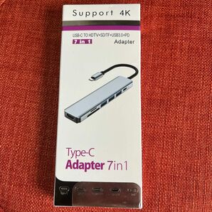 Type-C Adapter 7 in 1 HDMI:4K 30Hz, PD,SD,micro SD, USB3.0×3