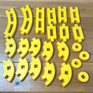 学研 ニューブロック 基本パーツ 黄色 イエロー 長い 大きめ 丸 パーツ 23個セット 知育玩具 ブロック