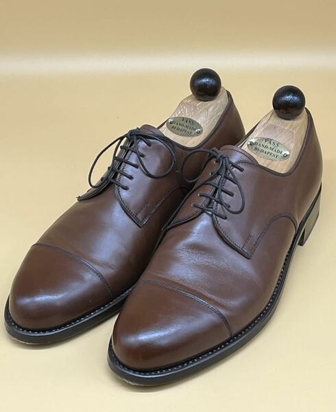 超美品 VASS SHOES BUDAPEST ヴァーシュ 箱シューツリー付属ブラウンミュージアムカーフ 39.5 ストレートチップ 本革 茶 革靴 ハンドメイド