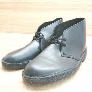 ■ ● 美品● ClarksOriginals デザートデザイン シンプル ミドル ブーツ サイズ25.5 ブラック メンズ E