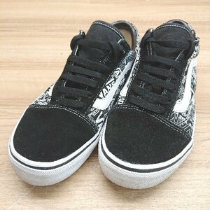 VANS ヴァンズ 総柄 ストリート カジュアル オールドスクール V36CF P.LOGO スニーカー サイズ25 ブラック メンズ