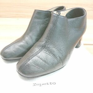 ■ ◎ repetto レペット CUIRVERITABLE シンプル キレイめ ブーティー ブーツ サイズ２２ ブラック レディース E