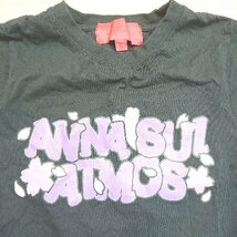 ◇ ANNASUI アナスイ 桜 ポップ ショート丈 可愛い ストリート 半袖 Tシャツ サイズL ブラック レディース E_画像4