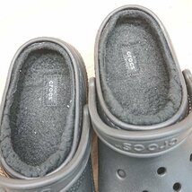 ◇ CROCS クロックス ライナーボア 軽量 厚底ソール 冬コーデ オールシ－ズン サンダル サイズW9 ブラック メンズ E_画像8