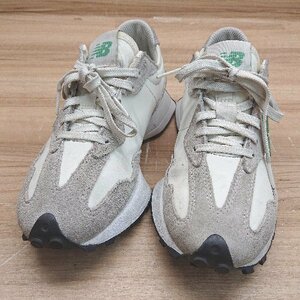 * NEW BALANCE WS327LG Synth tik leather low cut sneakers size 23.0 white group green group lady's E