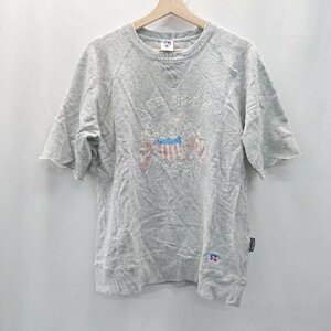 ◇ Russell Athletic ラッセルアスレティック ストリート パイル生地 コットン 半袖 Tシャツ サイズXL グレー メンズ E