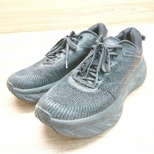 ◇ HOKA ONE ONE ホカ オネオネ BONDI 7 EVAミッドソール クッショニング フィット スニーカー サイズ26 ブラック メンズ E