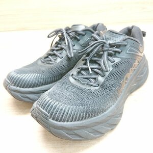 ◇ HOKA ONE ONE ホカ オネオネ BONDI 7 EVAミッドソール 最高クッショニング スニーカー サイズ26.5 ブラック メンズ E