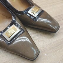 ◇ Salvatore Ferragamo サルヴァトーレ フェラガモ 美脚 イタリア セレブ パンプス サイズ7 ブラウン系 レディース E_画像9