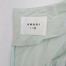 ◇ AMERI アメリ SHIRRING VOLUME SLEEVE DRESS 半袖 ロング丈 ワンピース サイズf ミントグリーン レディース E_画像4