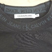 ◇ Calvin Klein カルバンクライン スモ－ルロゴ クル－ネック 半袖 ティ－シャツ サイズM ブラック レディース E_画像3