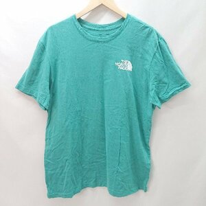 ◇ THE NORTH FACE ザノースフェイス 肌 夏コーデ パンツスタイル キャンプ 半袖 Ｔシャツ サイズXL エメラルド系 メンズ E