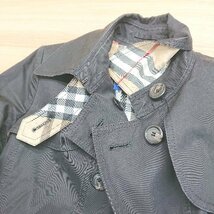 ■ BURBERRY BLUE LABEL バーバリーブルーレーベル ロング丈 長袖 トレンチ コート サイズ38 ブラック レディース E_画像7