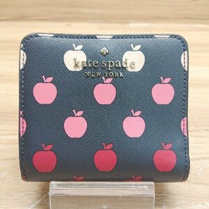 ◇ kate spade new york ケイトスペードニューヨーク 小銭入れ おしゃれ ウォレット 二つ折り財布 ネイビー系 レディース E