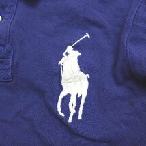 ◇ POLO RALPH LAURE ポロラルフ ローレン シンプル 胸ワンポイント刺? 半袖 ポロシャツ サイズM ブルー メンズ E_画像4