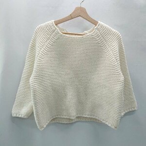 ◇ N.Natural Beauty Basic クルーネック ショート丈 七分袖 ニット セーター サイズM ホワイト レディース E