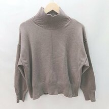 ◇ URBAN RESEARCH ITEMS ハイネック カジュアル 長袖 ニット セーター サイズF ブラウン レディース E_画像1