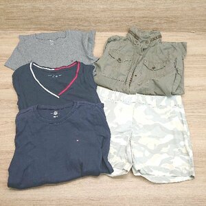 ◇ 《 TOMMY HILFIGER まとめ売り5点セット シャツジャケット ハ－フパンツ ティ－シャツ ポロシャツ レディース 》 E