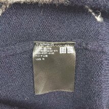 ◇ UNIQLO ユニクロ ア－ガイル柄 クロップド丈 長袖 ニットセータ－ サイズXL ネイビー系 レディース E_画像4