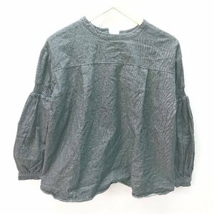 ◇ KBF ケービーエフ デニム 2WAY VOLUME SHIRRING BLOUSE 長袖 カットソー ブラウス サイズM ブラック レディース E