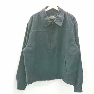 ◇ MURANO スエード素材 無地 シンプル ゆったり ジップアップ 長袖 ジャケット サイズL ブラック メンズ E