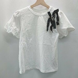 ◇ KATE SPADE NEW YORK キッズ 子供服 パフスリーブ リボン 半袖 Tシャツ サイズ160 ホワイト レディース E