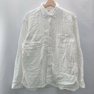 ◇ 45rpm フォーティーファイブアールピーエム シンプル コットン100％ 長袖 ワイシャツ サイズ4 ホワイト メンズ E