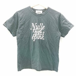 ◇ ?pine エピヌ カジュアル シンプル 前面プリント 半袖 Tシャツ サイズ表記なし ブラック レディース E