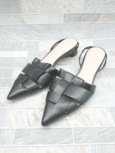 ◇ CHARLES & KEITH チャールズ＆キース きれいめ 大人カジュアル サンダル ヒール サイズ38 ブラック レディース P