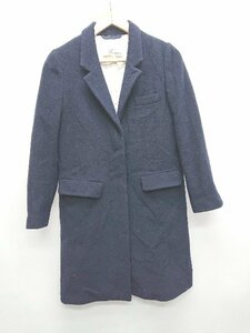 ◇ t.yamai paris ティヤマイパリ ウール シンプル ロング 長袖 ジャケット サイズ0 ネイビー レディース P