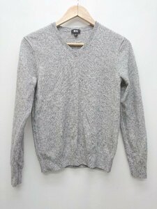 ◇ UNIQLO ユニクロ カシミヤ100% 無地 長袖 ニット セーター サイズS グレー レディース P