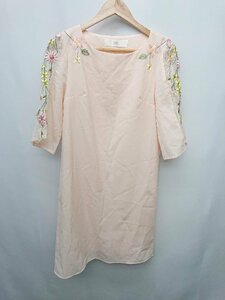 ◇ tocco closet トッコ クローゼット 花柄 シースルー 半袖 膝 ワンピース ピンク系 レディース P