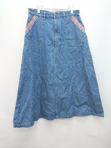 * titicaca Titicaca casual Denim длинный юбка-трапеция размер M индиго женский P