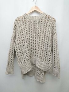 * rienda thick easy ... braided lovely long sleeve knitted sweater size F beige group lady's P